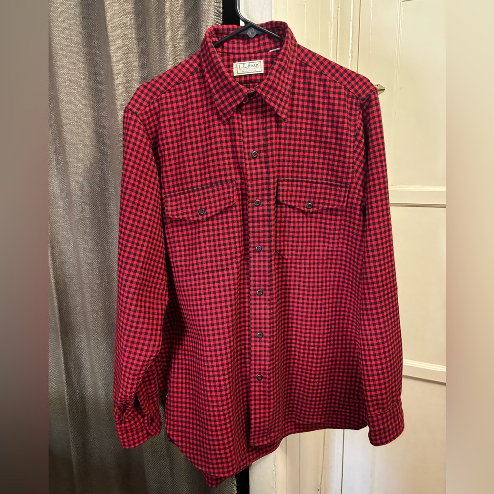 Vintage L.L. Bean Red and Black Checkered Shirt